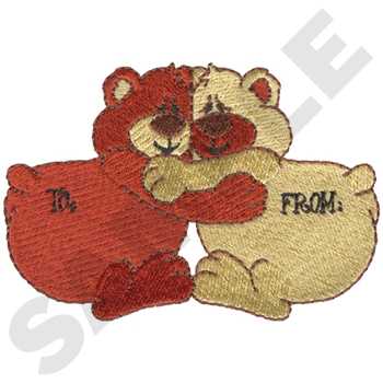 Friendship Bears Tag Machine Embroidery Design