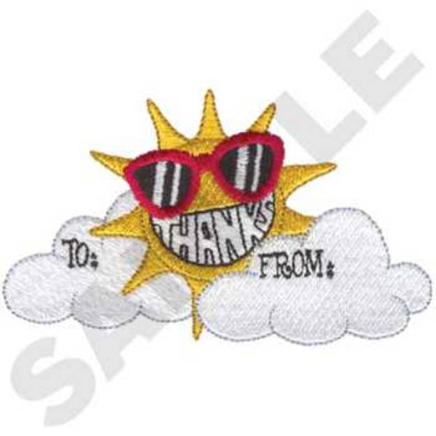 Picture of Thanks Tag Machine Embroidery Design