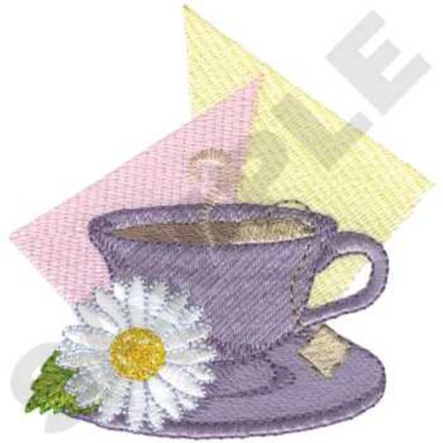 Picture of Cup & Daisy Machine Embroidery Design