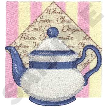 Tea Pot Design Machine Embroidery Design
