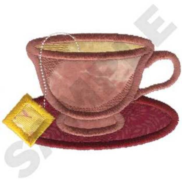 Picture of Tea Cup Applique Machine Embroidery Design