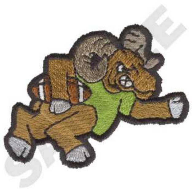 Picture of Football Ram Machine Embroidery Design