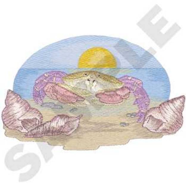 Picture of Crab & Shells Machine Embroidery Design