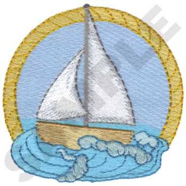 Picture of Sailboat Design Machine Embroidery Design