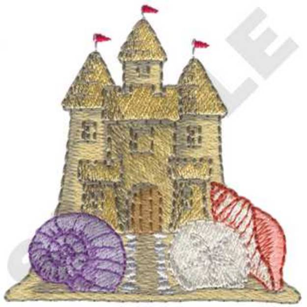 Picture of Sand Castle Design Machine Embroidery Design