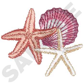 Starfish & Shell Machine Embroidery Design