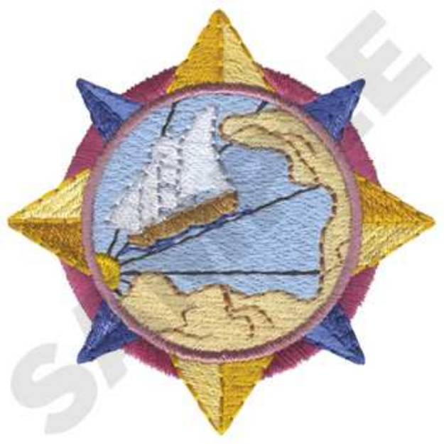 Picture of Nautical Map Machine Embroidery Design