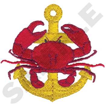 Crab & Anchor Machine Embroidery Design