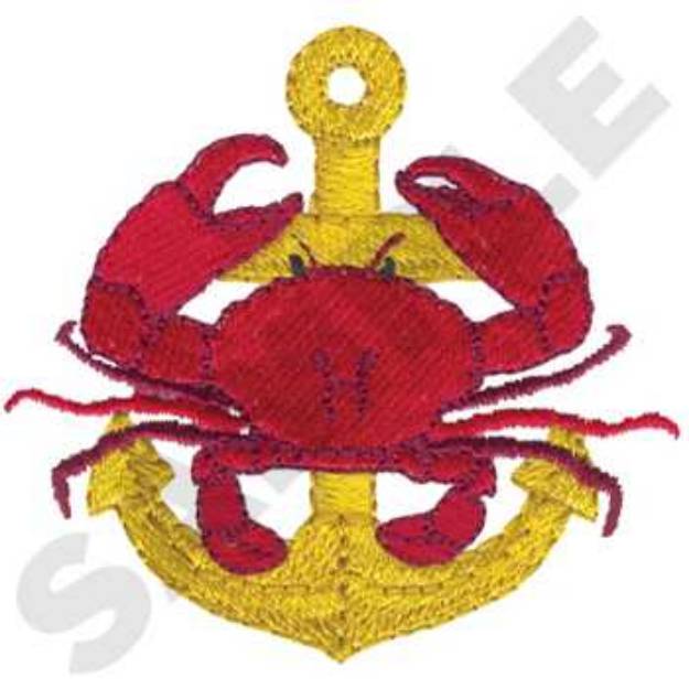 Picture of Crab & Anchor Machine Embroidery Design