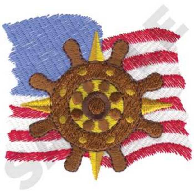 Picture of Wheel & Flag Machine Embroidery Design