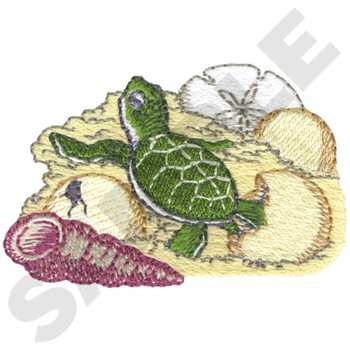 Baby Sea Turtle Machine Embroidery Design