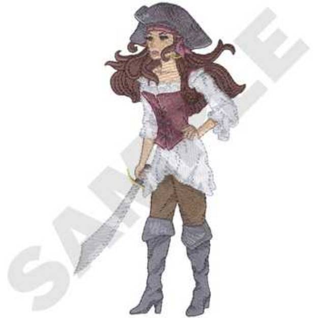 Picture of Female Pirate Machine Embroidery Design