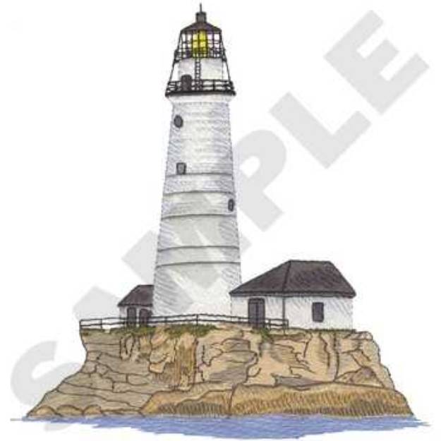 Picture of Boston Harbor Lighthouse Machine Embroidery Design