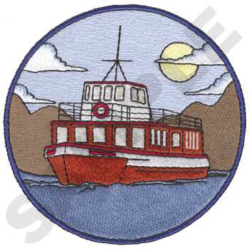 Ferry Boat Machine Embroidery Design