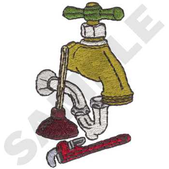 Plumber Tools Machine Embroidery Design