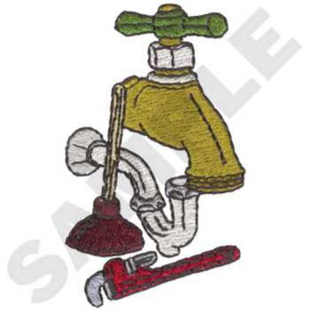 Picture of Plumber Tools Machine Embroidery Design