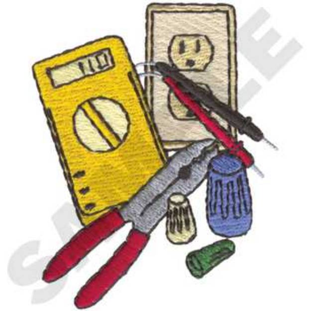 Picture of Electrician tools Machine Embroidery Design