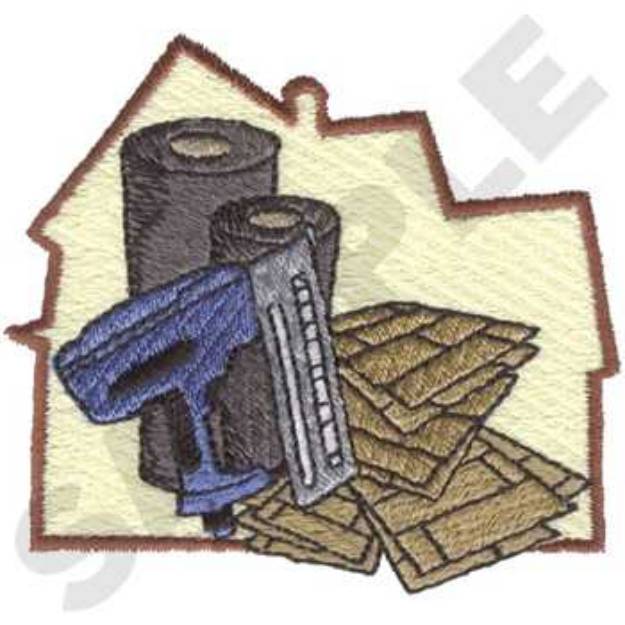 Picture of Roofing tools Machine Embroidery Design