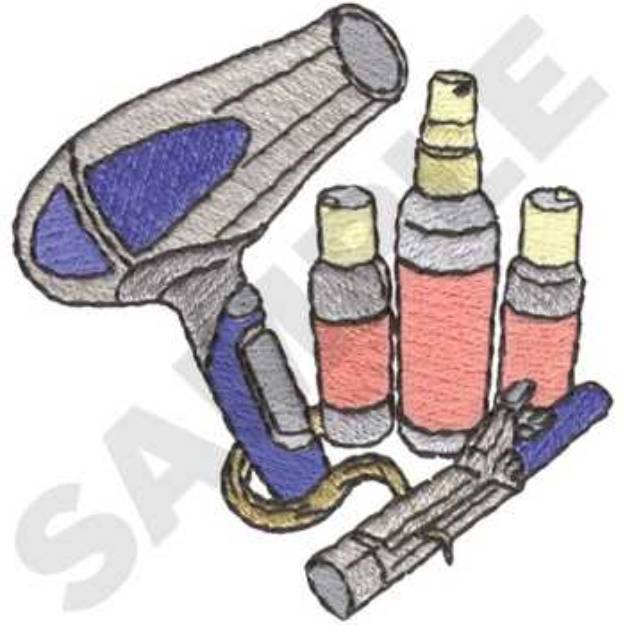 Picture of Stylist hairdryer Machine Embroidery Design