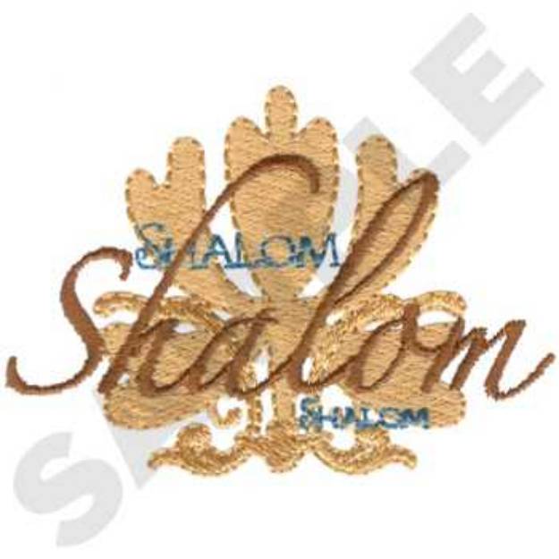 Picture of Shalom text Machine Embroidery Design