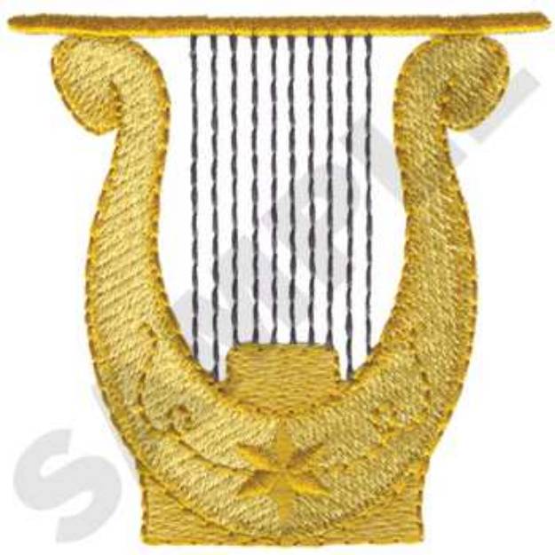 Picture of Davids Harp Machine Embroidery Design
