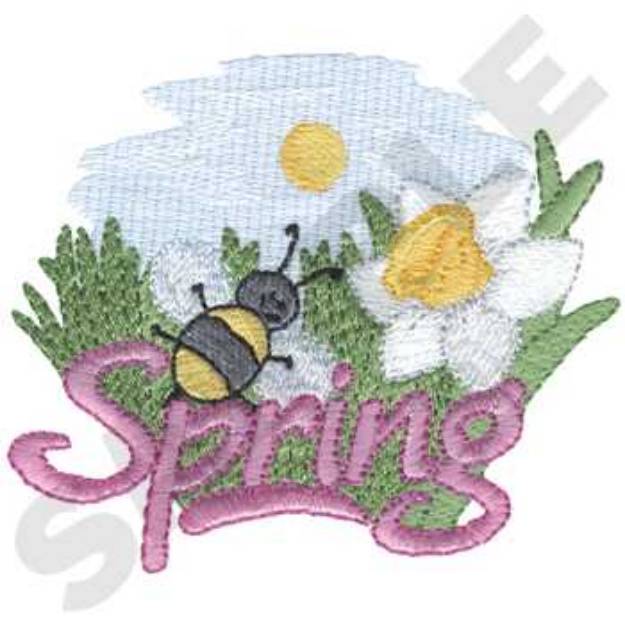 Picture of Spring Scene Machine Embroidery Design
