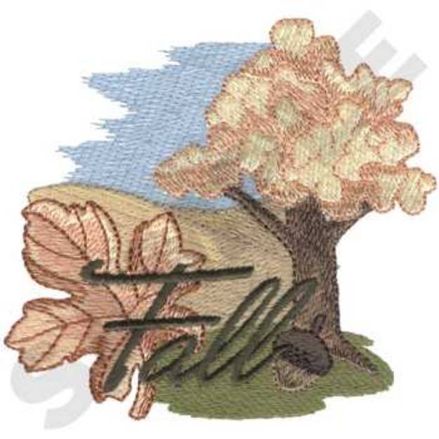 Picture of Fall Scene Machine Embroidery Design
