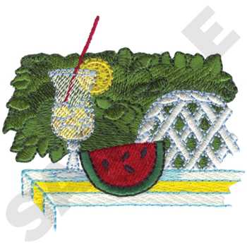 Summer Lemonade Machine Embroidery Design