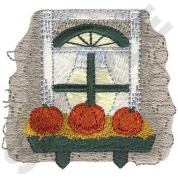 Fall Window Box Machine Embroidery Design