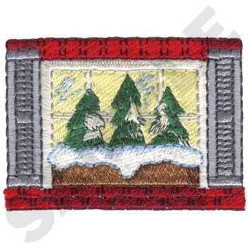Winter Window Box Machine Embroidery Design