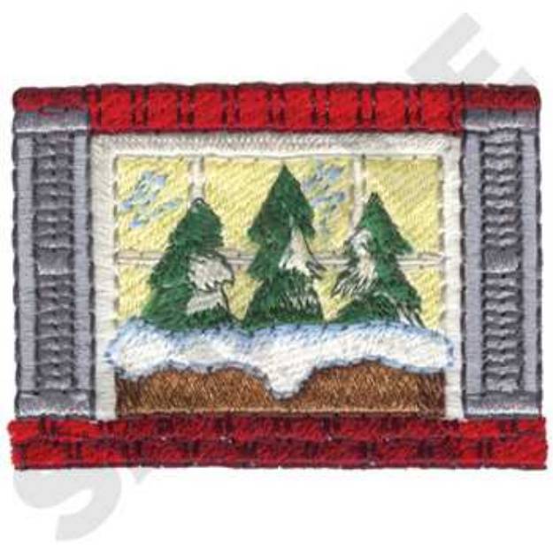 Picture of Winter Window Box Machine Embroidery Design
