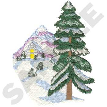 Winter Tree Machine Embroidery Design