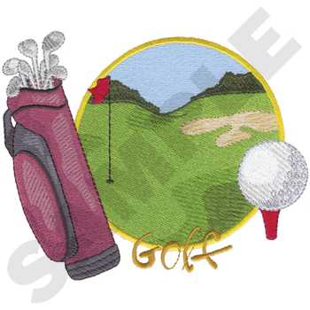 Golf scene Machine Embroidery Design