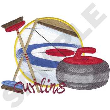 Curling Machine Embroidery Design