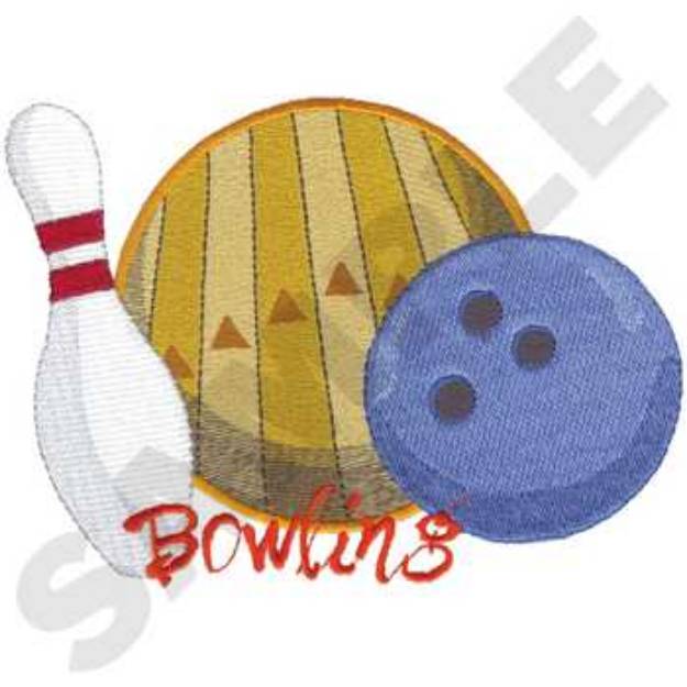 Picture of Bowling Logo Machine Embroidery Design