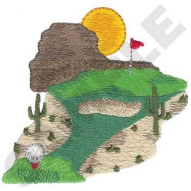 Picture of Southwest Golf Scene Machine Embroidery Design
