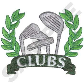 Golf Clubs Logo Machine Embroidery Design