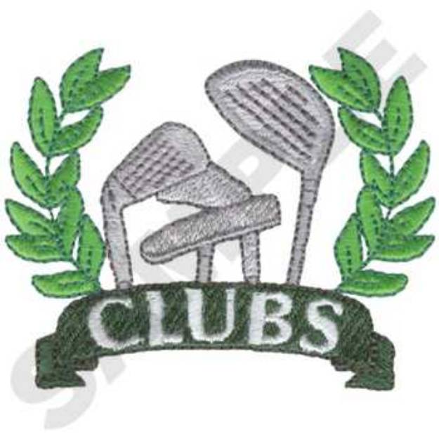 Picture of Golf Clubs Logo Machine Embroidery Design