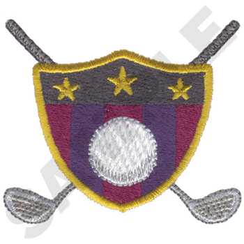 Golf Shield Machine Embroidery Design