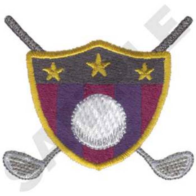 Picture of Golf Shield Machine Embroidery Design
