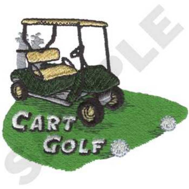 Picture of Golfing cart Machine Embroidery Design