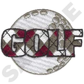 Golf Ball Logo Machine Embroidery Design
