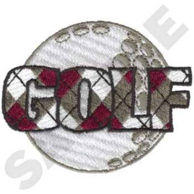 Picture of Golf Ball Logo Machine Embroidery Design