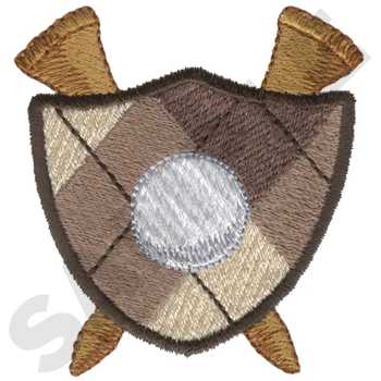 Golf Shield Tees Machine Embroidery Design
