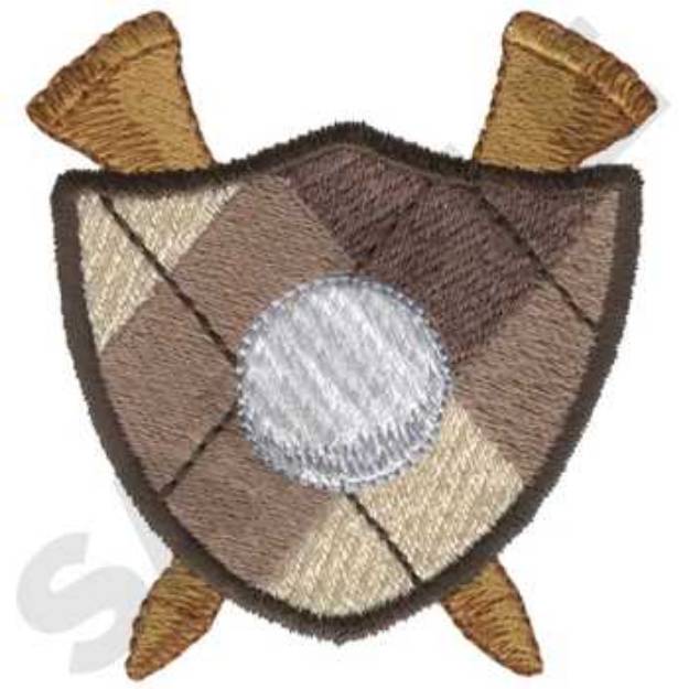 Picture of Golf Shield Tees Machine Embroidery Design