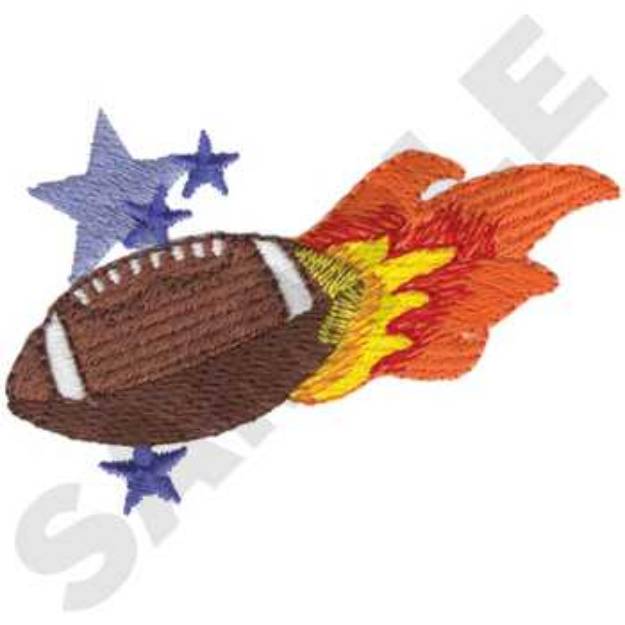 Picture of Football Flaming Machine Embroidery Design