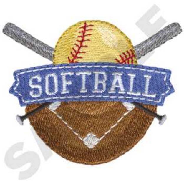 Picture of Small Softball Machine Embroidery Design