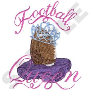 Football Queen Machine Embroidery Design