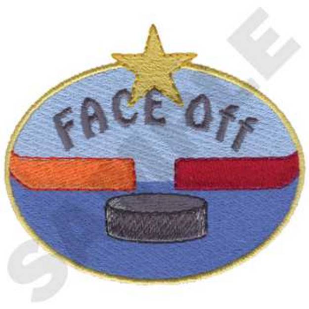 Picture of Face Off Hockey Machine Embroidery Design