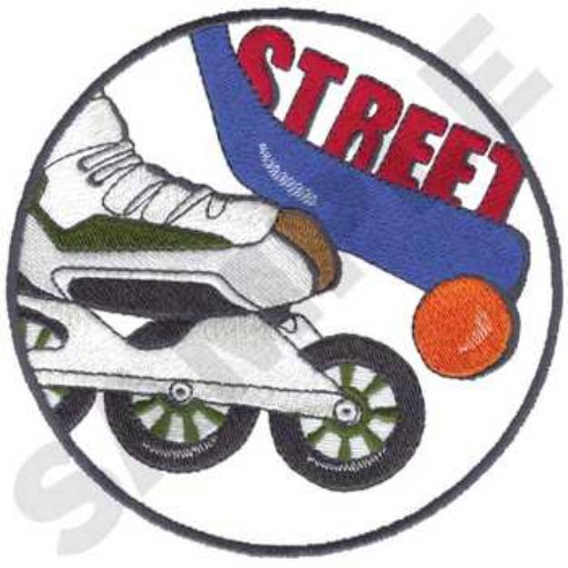 Picture of Street Hockey Logo Machine Embroidery Design